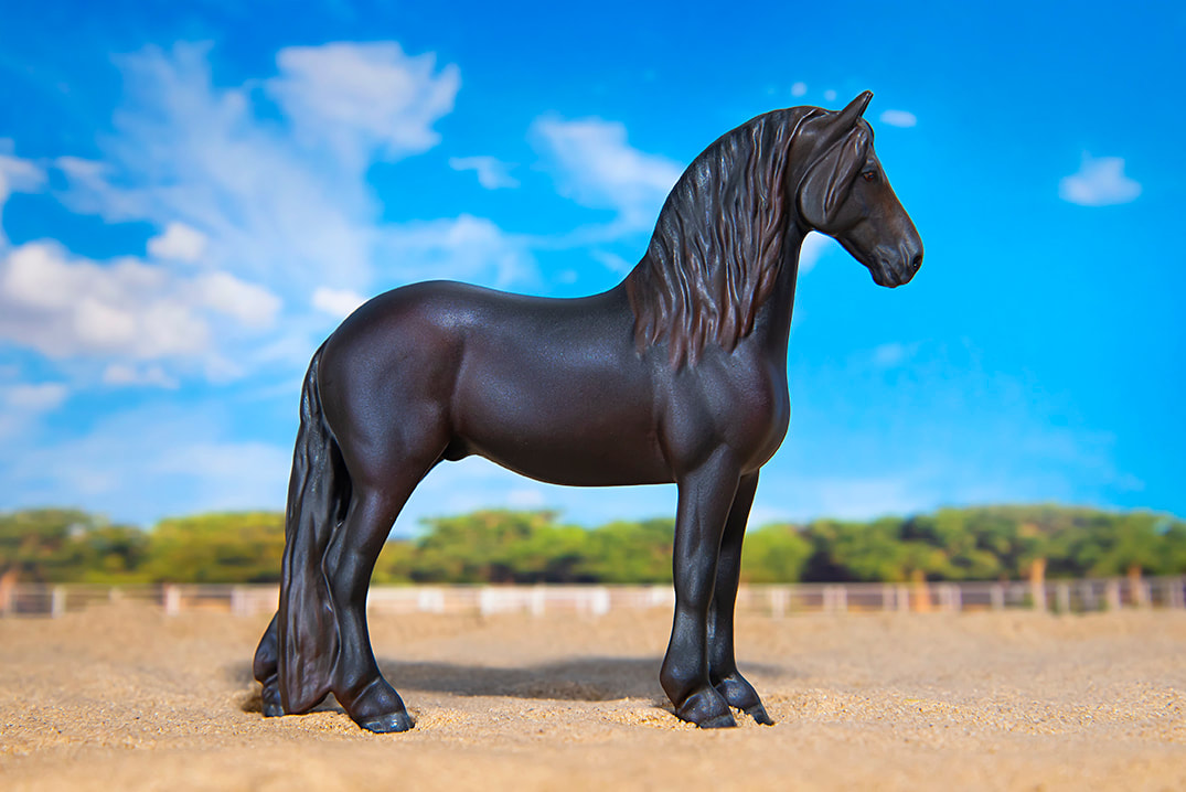 Custom-Model-Horse-Breyer Stablemate Blue Mountain Stable Friesian stallion