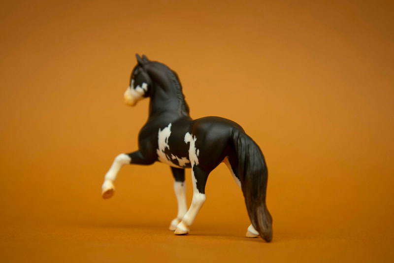 Breyer repainted model horse custom on the Stablemate Peruvian paso, now in sabino
