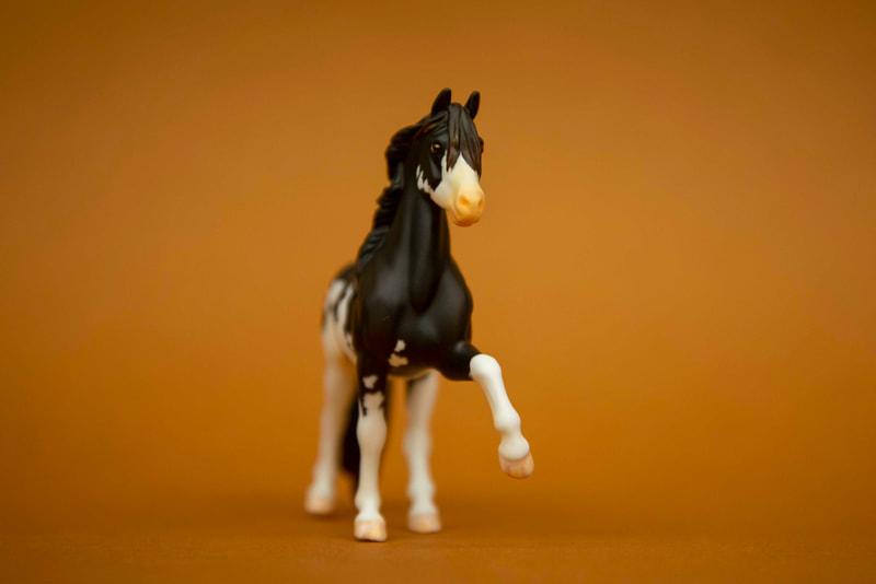 Breyer repainted model horse custom on the Stablemate Peruvian paso, now in sabino